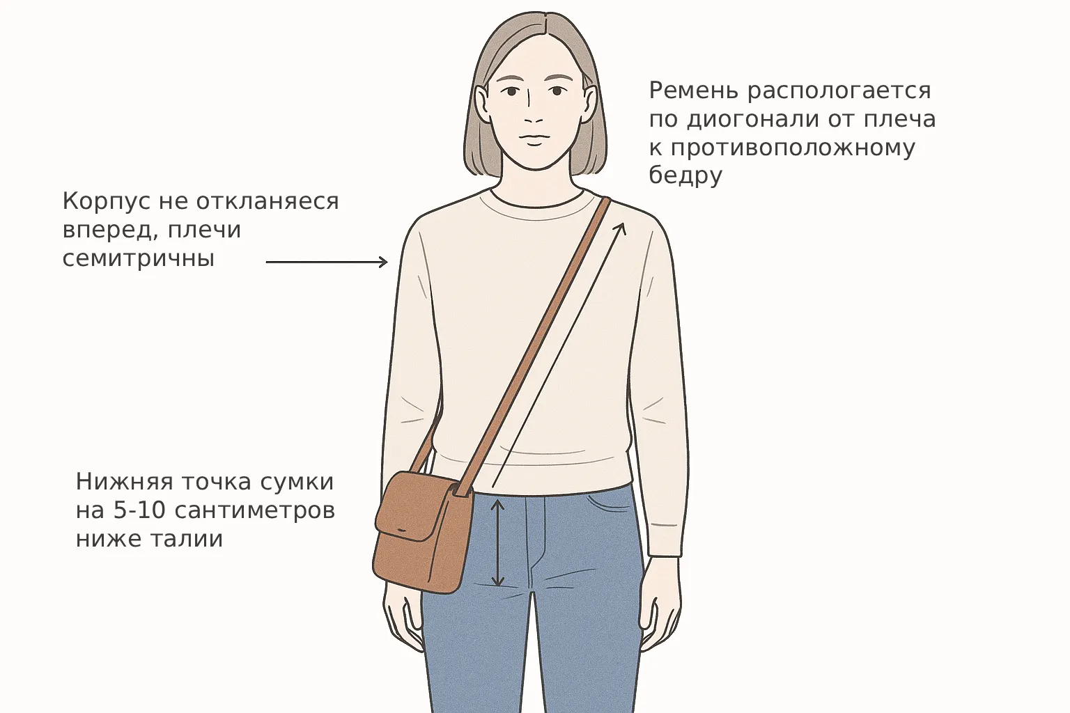 Как правильно носить сумкой через плечо 